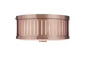 Livingston 3 Light 13" Flushmount in Satin Brass