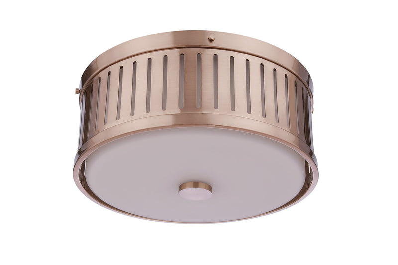 Livingston 3 Light 13" Flushmount in Satin Brass