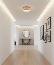 Livingston 3 Light 13" Flushmount in Satin Brass