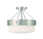 Oak Street 2 Light 13" Convertible Semi Flush in Brushed Polished Nickel