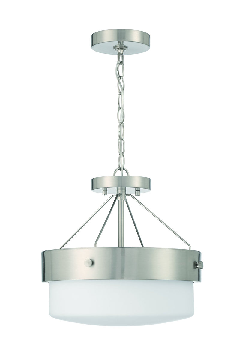 Oak Street 2 Light 13" Convertible Semi Flush in Brushed Polished Nickel