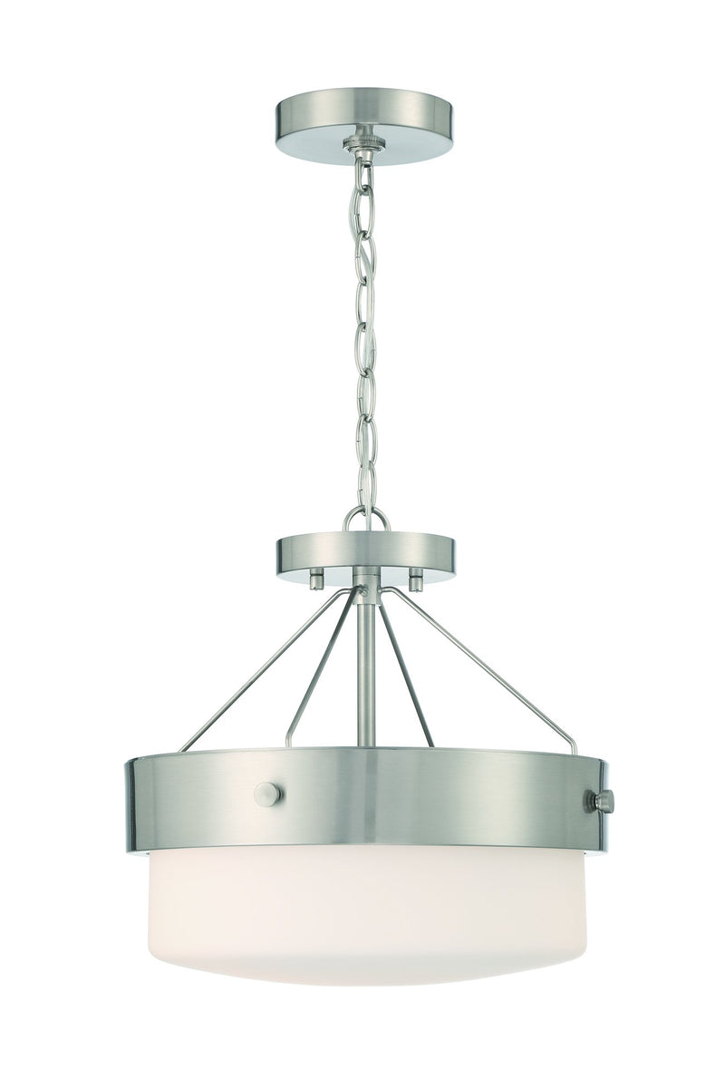 Oak Street 2 Light 13" Convertible Semi Flush in Brushed Polished Nickel