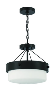 Oak Street 2 Light 13" Convertible Semi Flush in Flat Black