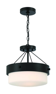 Oak Street 2 Light 13" Convertible Semi Flush in Flat Black
