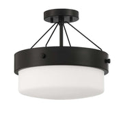 Oak Street 2 Light 13" Convertible Semi Flush in Flat Black
