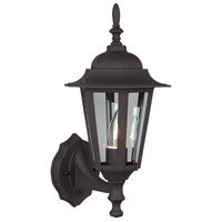 Straight Glass Cast 1 Light 8.5" Small Outdoor Wall Lantern in Textured Black