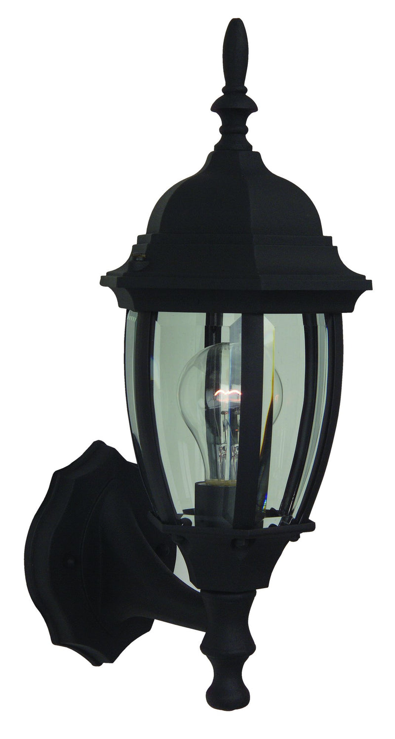 Bent Glass 1 Light 7" Small Outdoor Wall Lantern in Textured Black