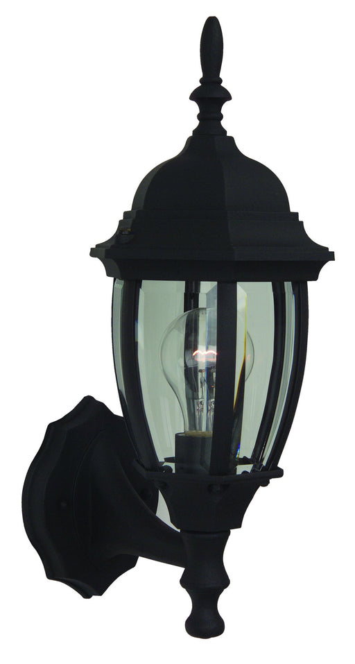 Bent Glass 1 Light 7" Small Outdoor Wall Lantern in Textured Black