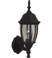 Bent Glass 1 Light 7" Small Outdoor Wall Lantern in Textured Black