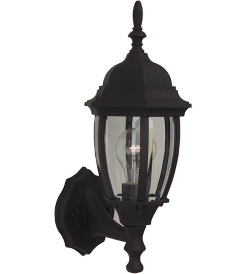 Bent Glass 1 Light 7" Small Outdoor Wall Lantern in Textured Black