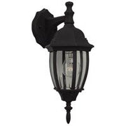 Bent Glass 1 Light 7" Small Outdoor Wall Lantern in Textured Black