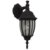 Bent Glass 1 Light 7" Small Outdoor Wall Lantern in Textured Black