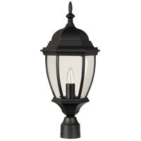 Bent Glass Cast 1 Light 9.5" Outdoor Post Mount in Textured Black
