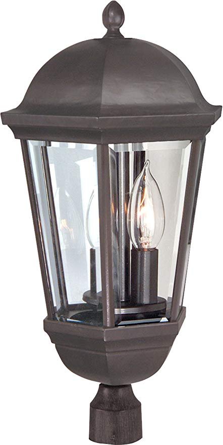 Britannia 3 Light 10" Outdoor Post Mount in Oiled Bronze (Outdoor)