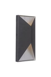 Peak 2 Light 5" Small LED Outdoor Pocket Sconce in Textured Black / Brushed Aluminum