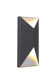 Peak 2 Light 5" Small LED Outdoor Pocket Sconce in Textured Black / Brushed Aluminum