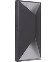 Peak 2 Light 5" Small LED Outdoor Pocket Sconce in Textured Black / Brushed Aluminum