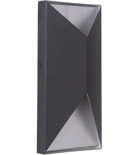 Peak 2 Light 5" Small LED Outdoor Pocket Sconce in Textured Black / Brushed Aluminum