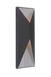 Peak 2 Light 5" Medium LED Outdoor Pocket Sconce in Textured Black / Brushed Aluminum