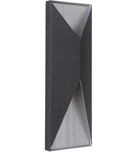 Peak 2 Light 5" Medium LED Outdoor Pocket Sconce in Textured Black / Brushed Aluminum
