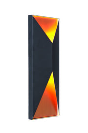 Peak 2 Light 5" Medium LED Outdoor Pocket Sconce in Textured Black / Satin Brass