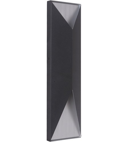 Peak 2 Light 5" Large LED Outdoor Pocket Sconce in Textured Black / Brushed Aluminum