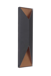 Peak 2 Light 5" Large LED Outdoor Pocket Sconce in Textured Black / Satin Brass