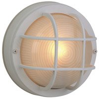 Round Bulkhead 1 Light 8" Small Flush/Wall Mount in Textured White