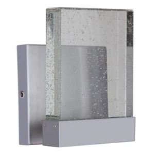Aria II 1 Light 6" Medium LED Outdoor Wall Mount in Satin Aluminum