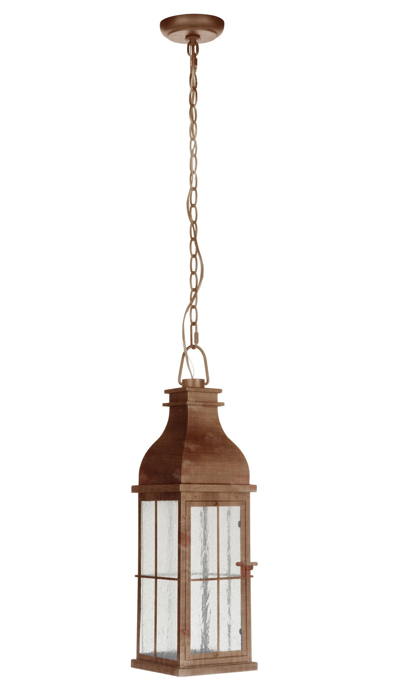 Vincent 1 Light 7" Medium LED Outdoor Pendant in Weathered Copper