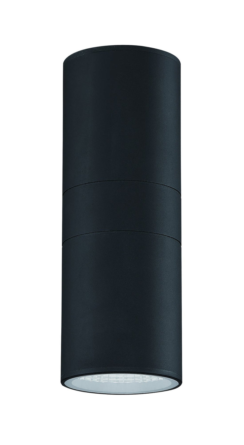 Pillar 1 Light 7" Up/Down Outdoor LED Wall Lantern in Textured Black