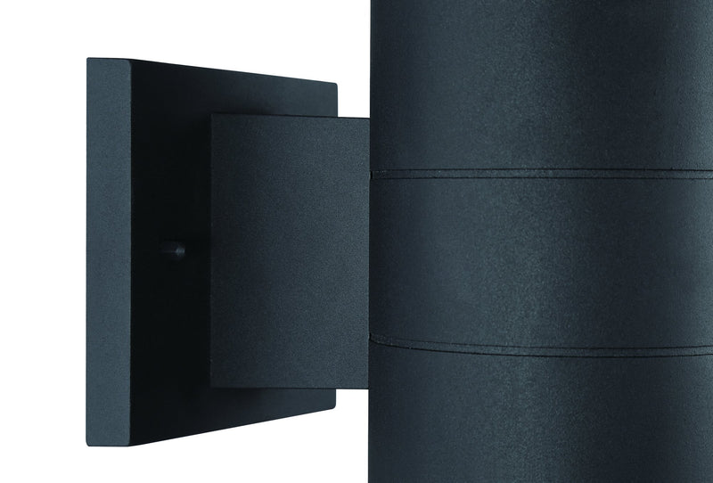 Pillar 1 Light 7" Up/Down Outdoor LED Wall Lantern in Textured Black