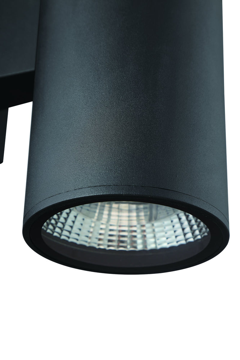 Pillar 1 Light 7" Outdoor LED Wall Lantern in Textured Black