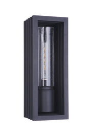 Carmel 1 Light 7" Large Outdoor Wall Lantern in Textured Black
