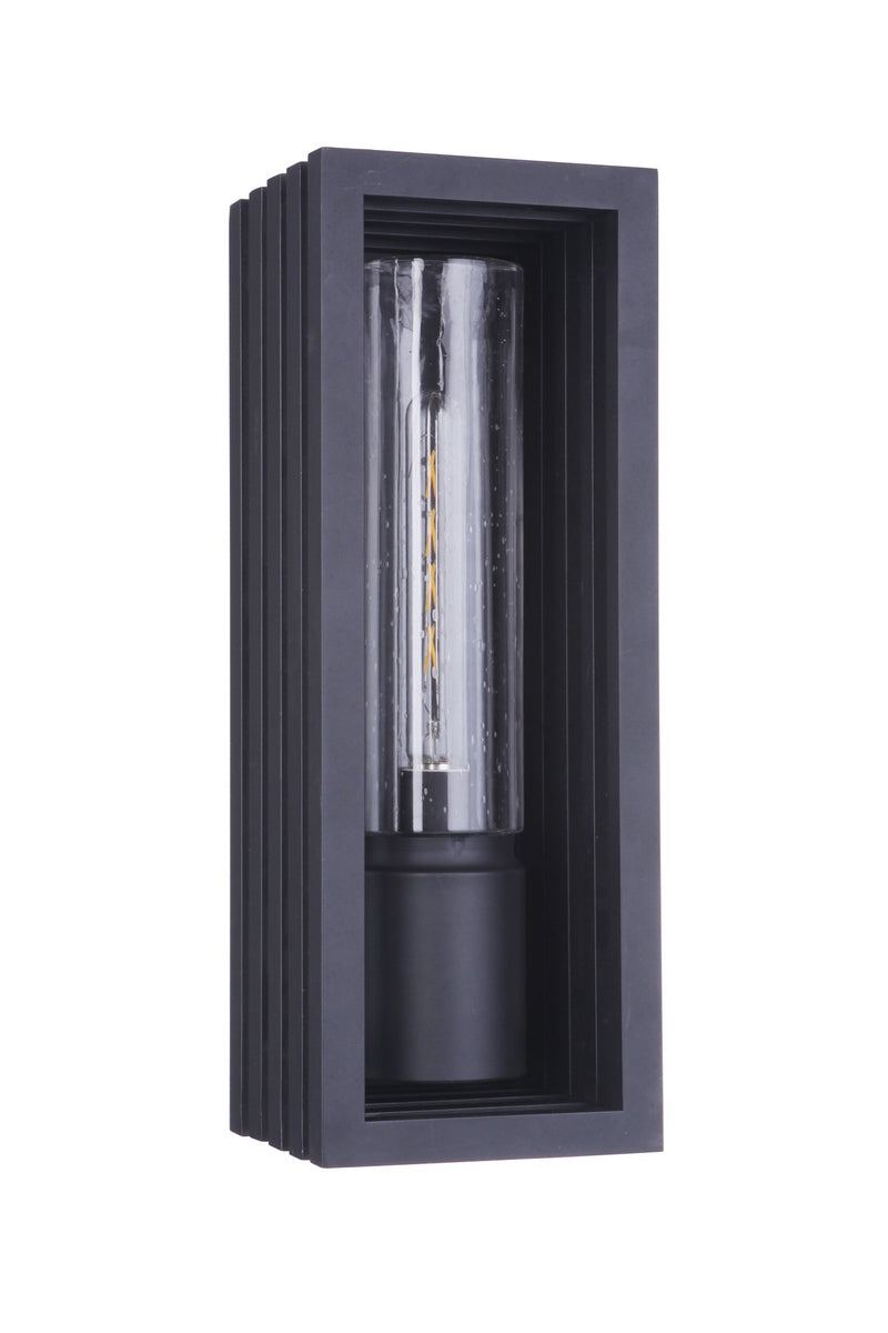Carmel 1 Light 7" Large Outdoor Wall Lantern in Textured Black