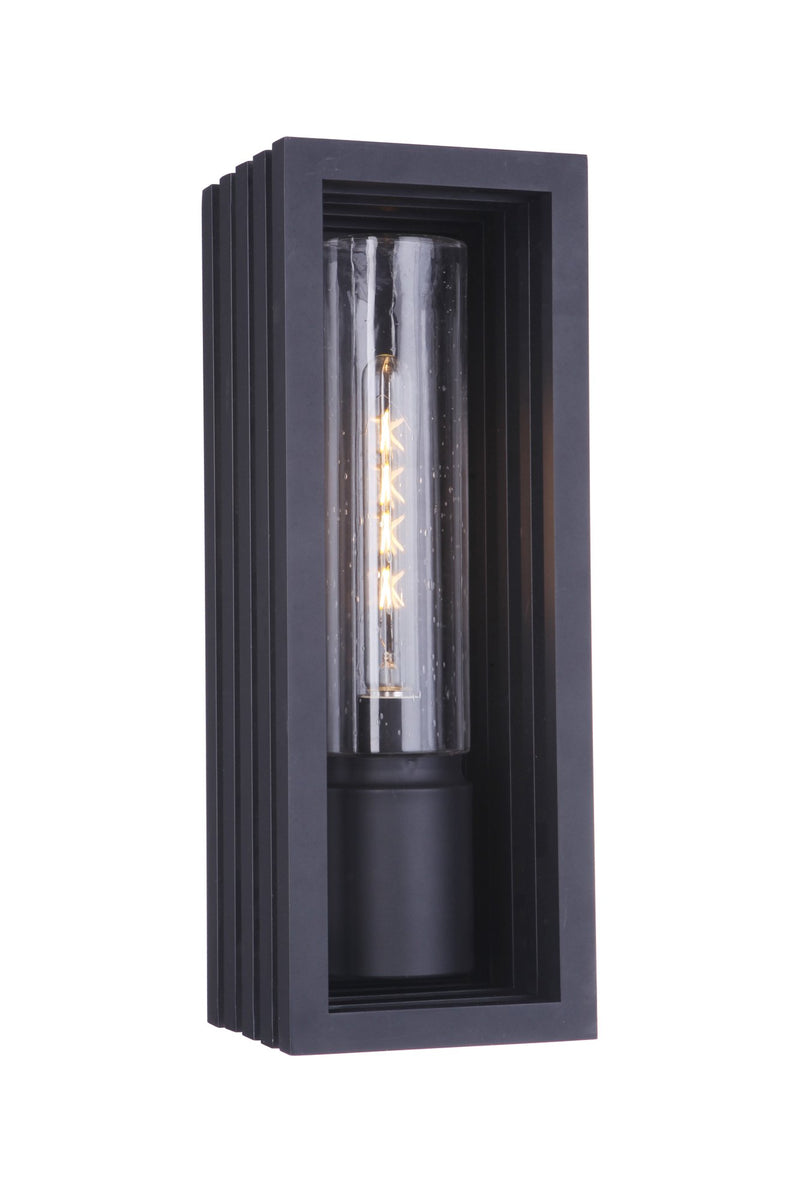 Carmel 1 Light 7" Large Outdoor Wall Lantern in Textured Black
