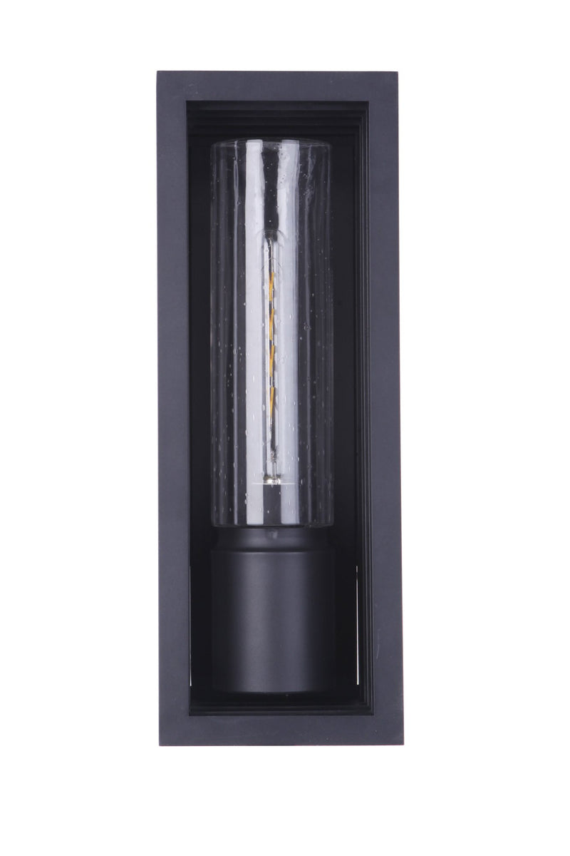 Carmel 1 Light 7" Large Outdoor Wall Lantern in Textured Black
