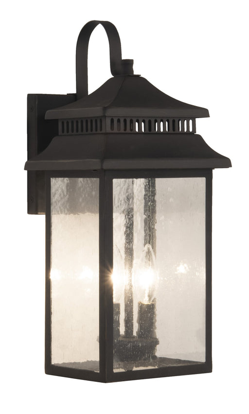 Crossbend 2 Light 8.5" Medium Outdoor Wall Lantern in Dark Bronze Gilded