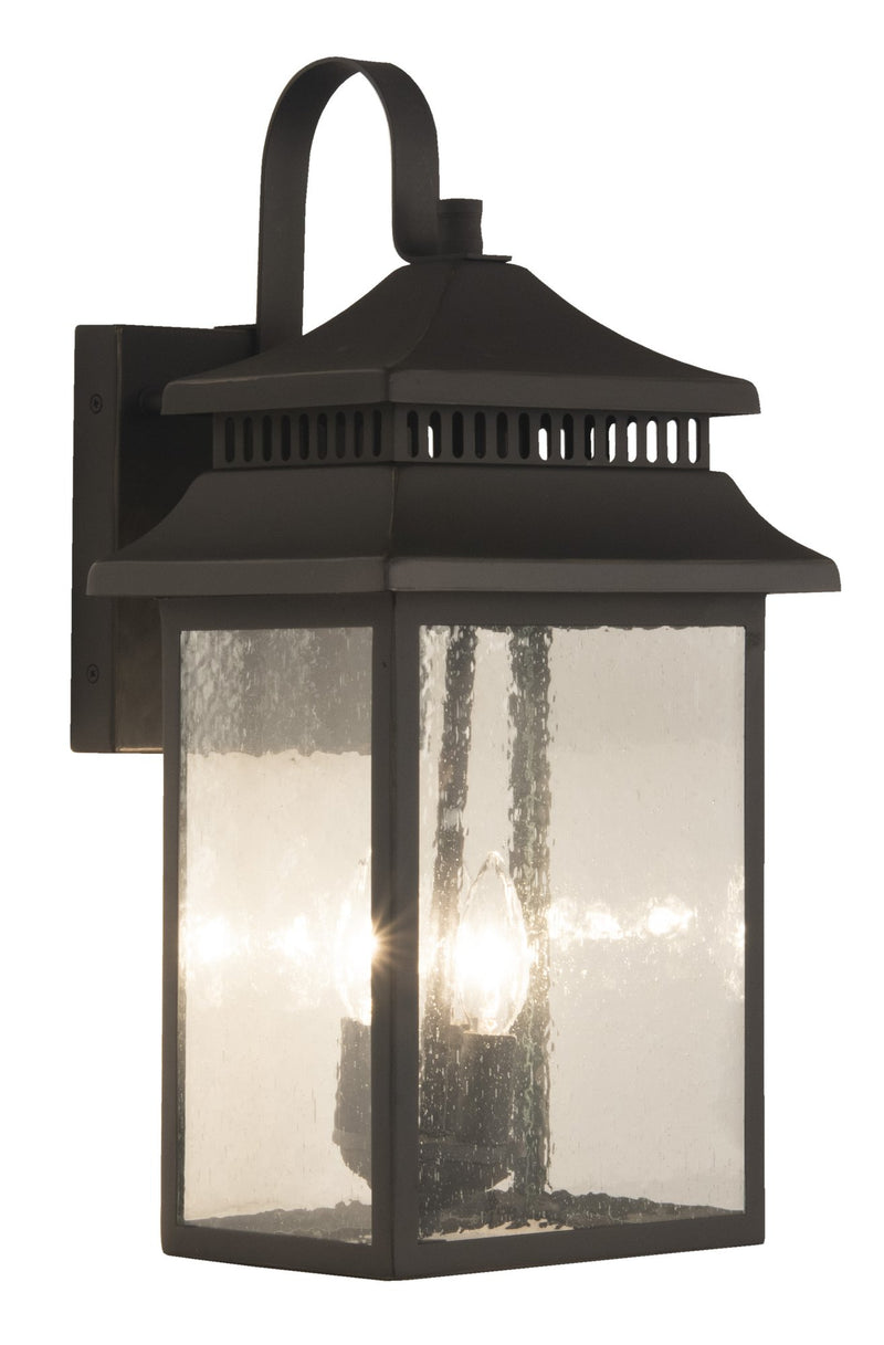 Crossbend 3 Light 10" Large Outdoor Wall Lantern in Dark Bronze Gilded