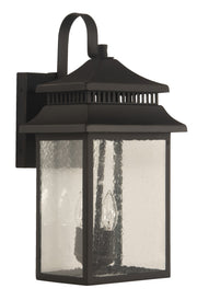 Crossbend 3 Light 10" Large Outdoor Wall Lantern in Dark Bronze Gilded