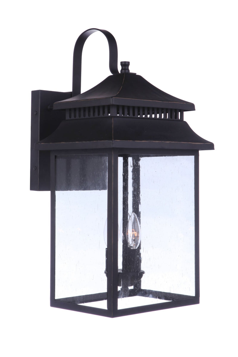 Crossbend 3 Light 12" Extra Large Outdoor Wall Lantern in Dark Bronze Gilded