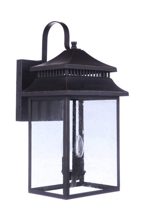 Crossbend 3 Light 12" Extra Large Outdoor Wall Lantern in Dark Bronze Gilded
