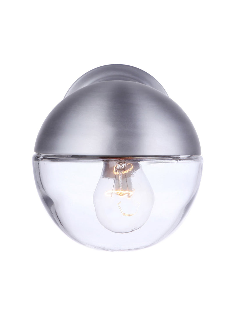 Evie 1 Light 6.5" Small Outdoor Wall Lantern in Satin Aluminum