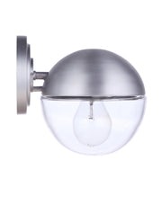 Evie 1 Light 6.5" Small Outdoor Wall Lantern in Satin Aluminum