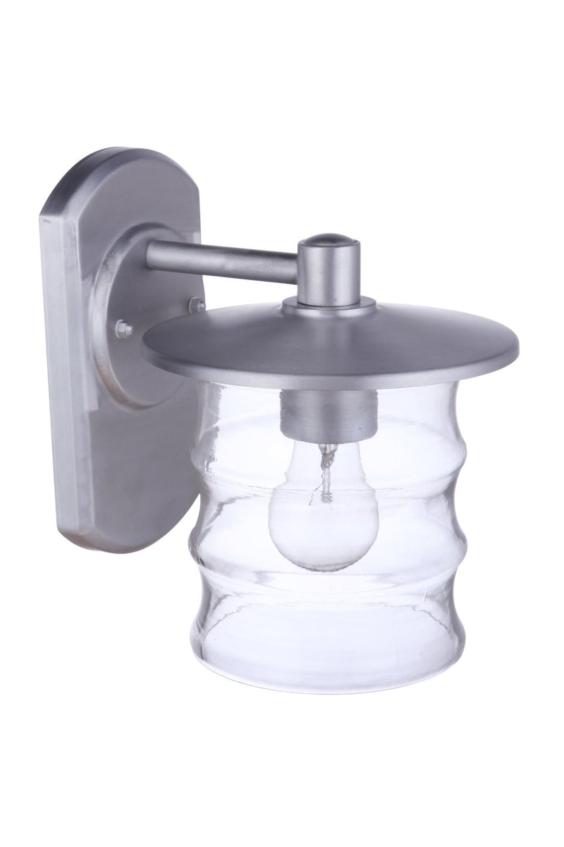 Canon 1 Light 6.13" Small Outdoor Wall Lantern in Satin Aluminum