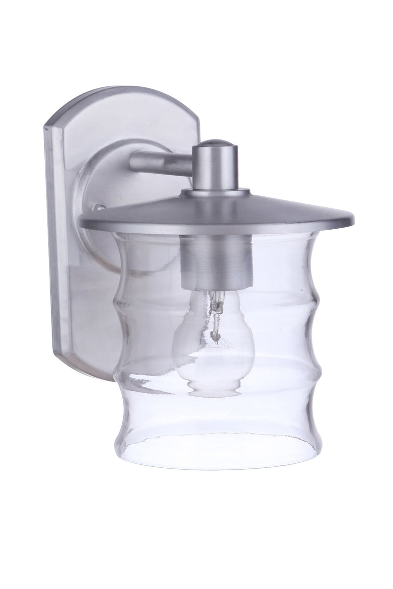 Canon 1 Light 6.13" Small Outdoor Wall Lantern in Satin Aluminum