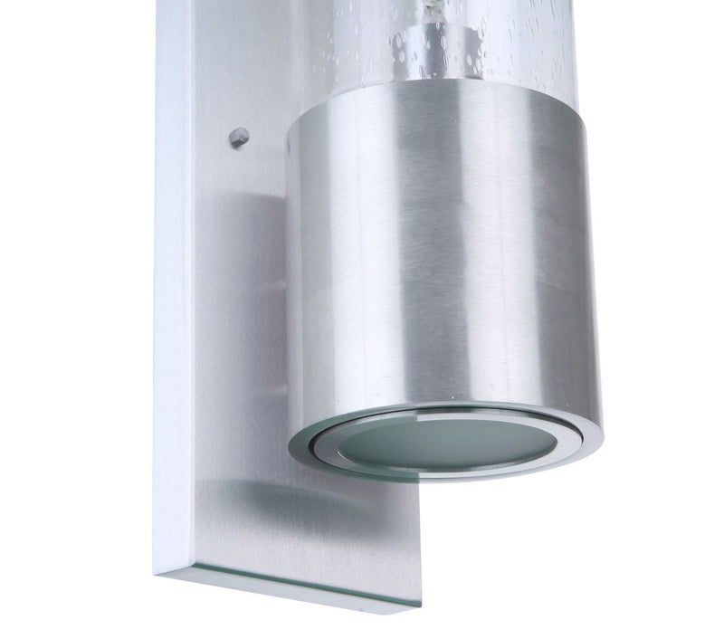 Sabre 1 Light 5.5" Outdoor Medium Wall Lantern w/ LED Accent in Satin Aluminum