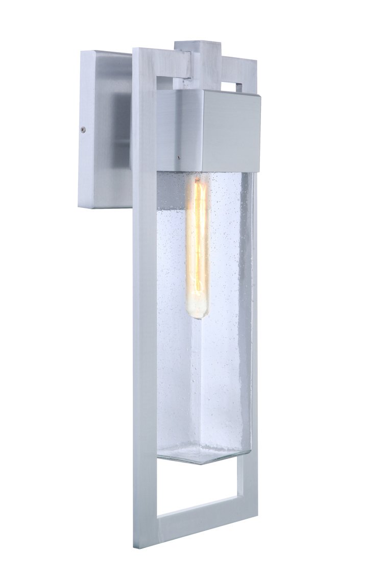 Perimeter 1 Light 8.38" Large Outdoor Wall Lantern in Satin Aluminum
