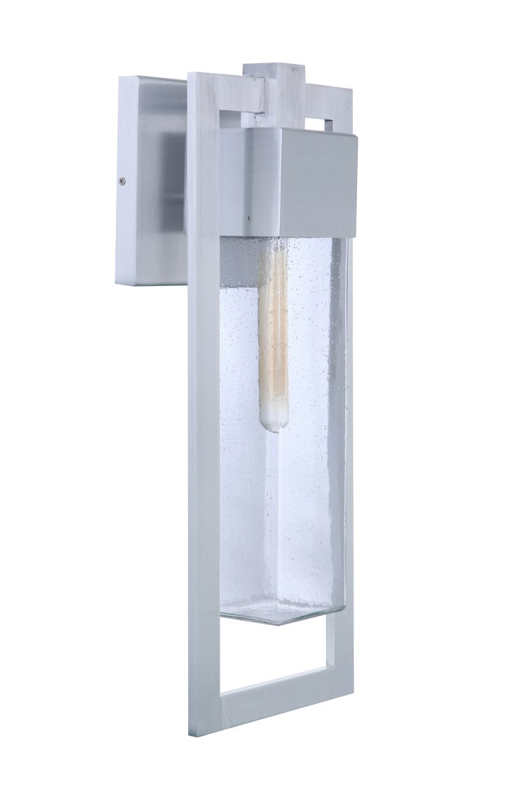 Perimeter 1 Light 8.38" Large Outdoor Wall Lantern in Satin Aluminum