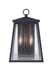 Armstrong 3 Light 8.25" Medium Outdoor Wall Lantern in Midnight